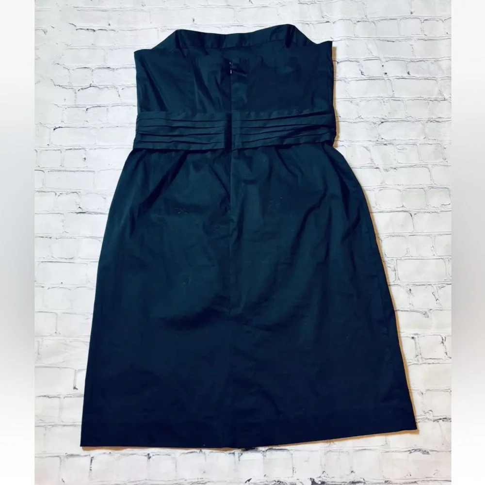 NWT Banana Republic Strapless Dress Women's 8 Back Slit Cotton Blend Black - Picture 10 of 11